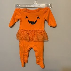 Infant Halloween Pumpkin Footed Sleeper